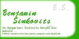 benjamin sinkovits business card